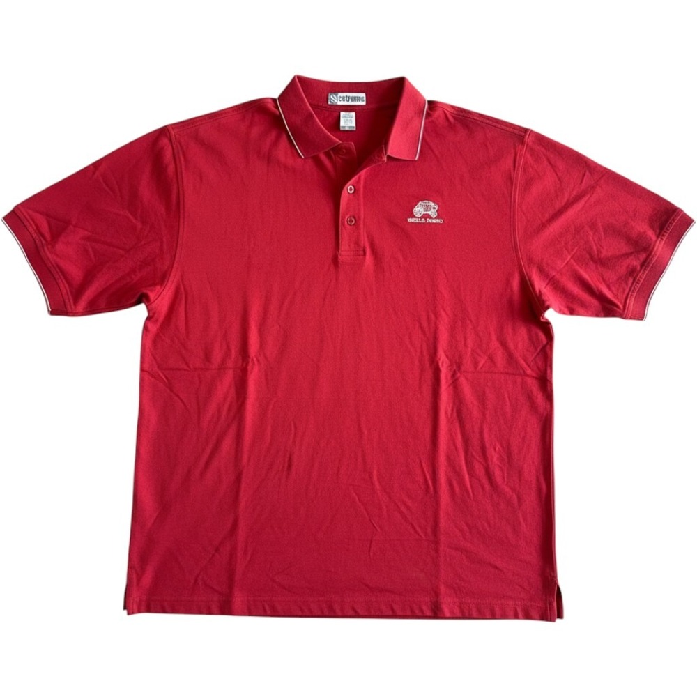 Extreme Polo Shirt Mens XL Crimson Red Wells Fargo Logo Short Sleeve XL